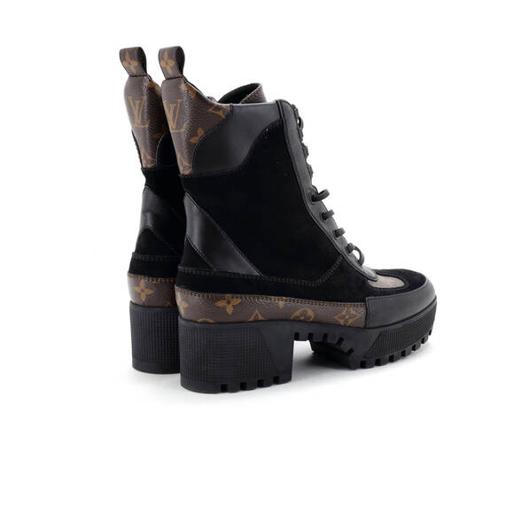 Louis Vuitton Women's Laureate Platform Desert Boots Suede with Monogram Canvas - Picture 3 of 5